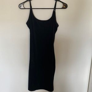 Black sparkly slip dress